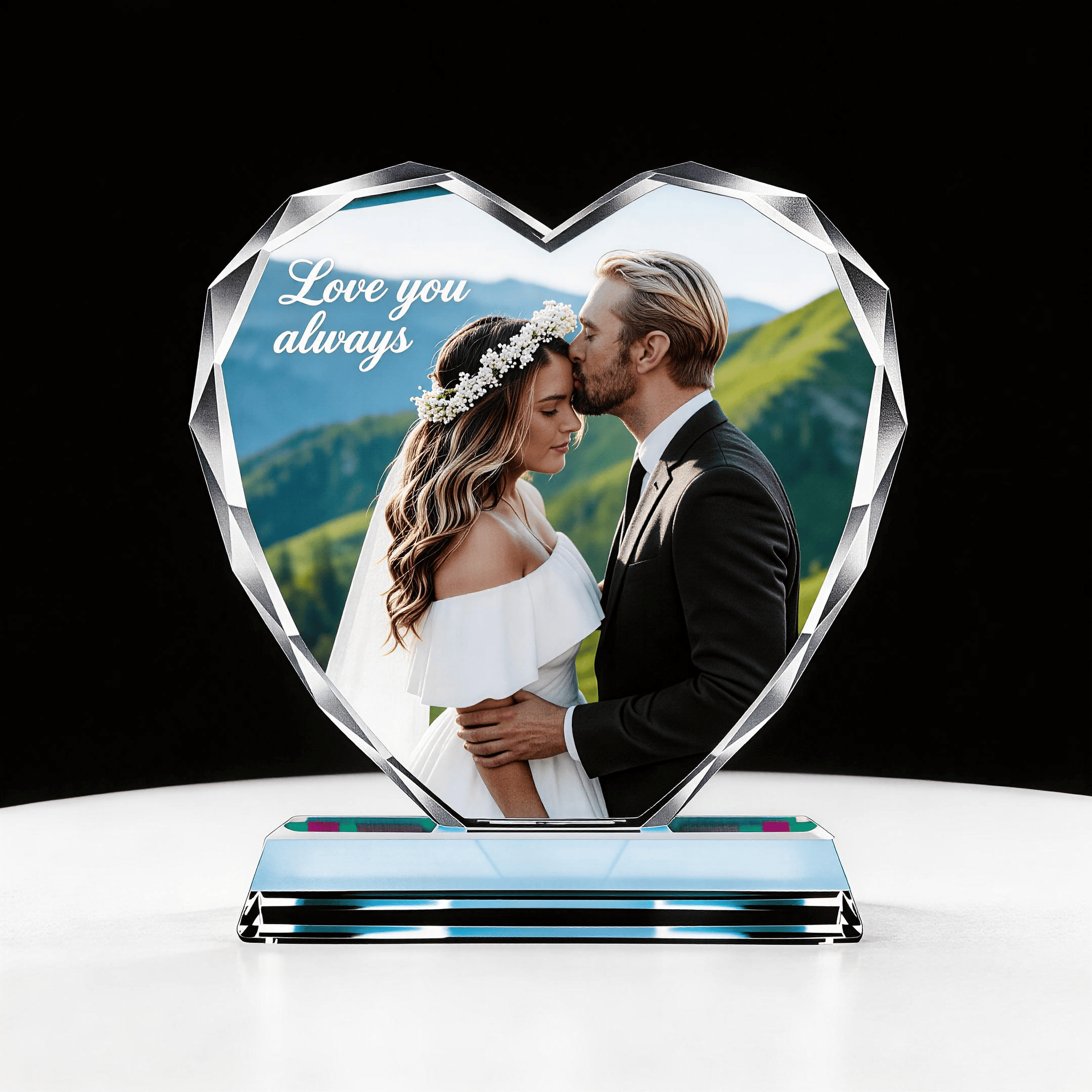 personalised lover Memorial Gift 3D K9 crystal frame 3