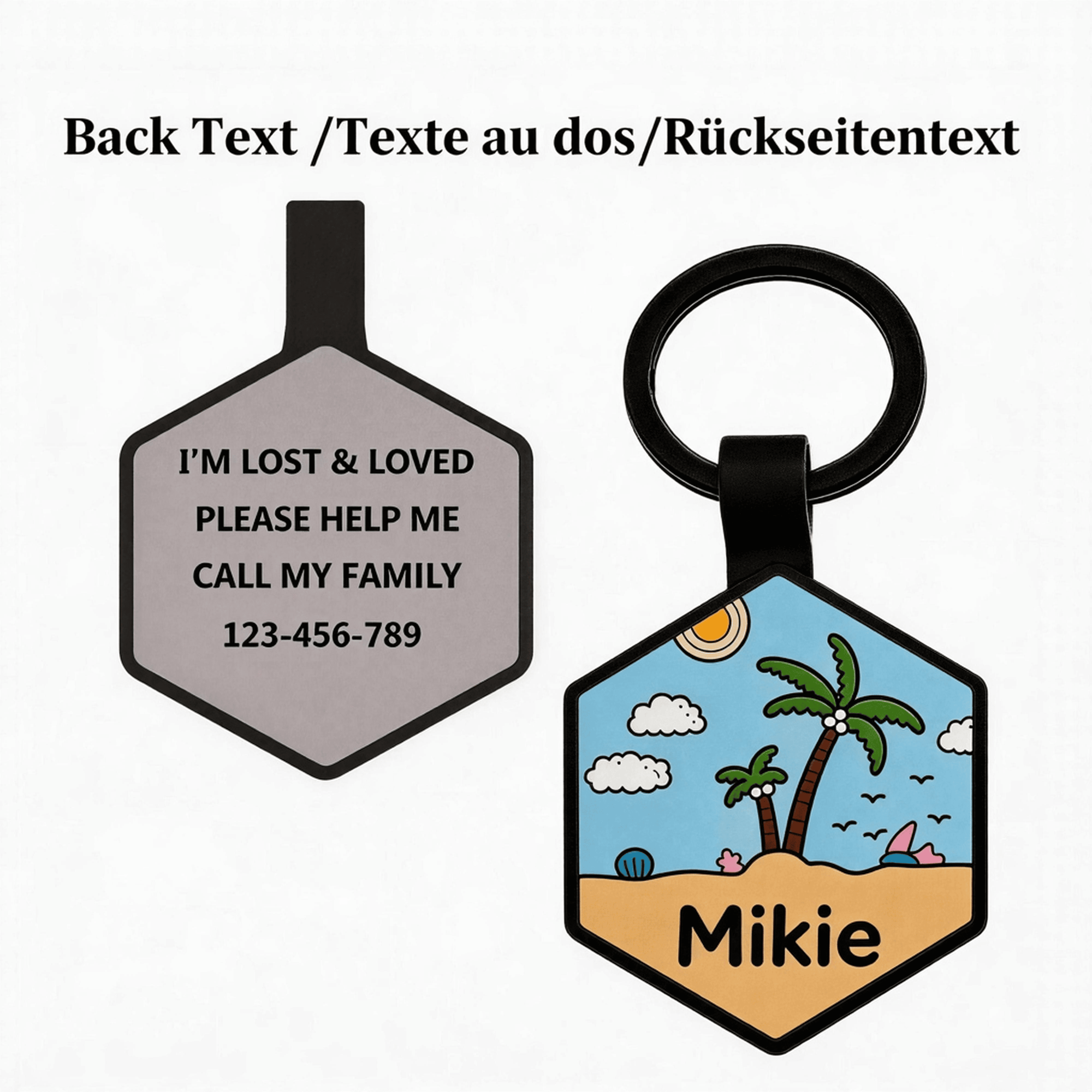 Personalised Silent Silicone Pet ID Tag - Custom Engraved Soundless ID Tags for Dogs & Cats - Durable & Lightweight