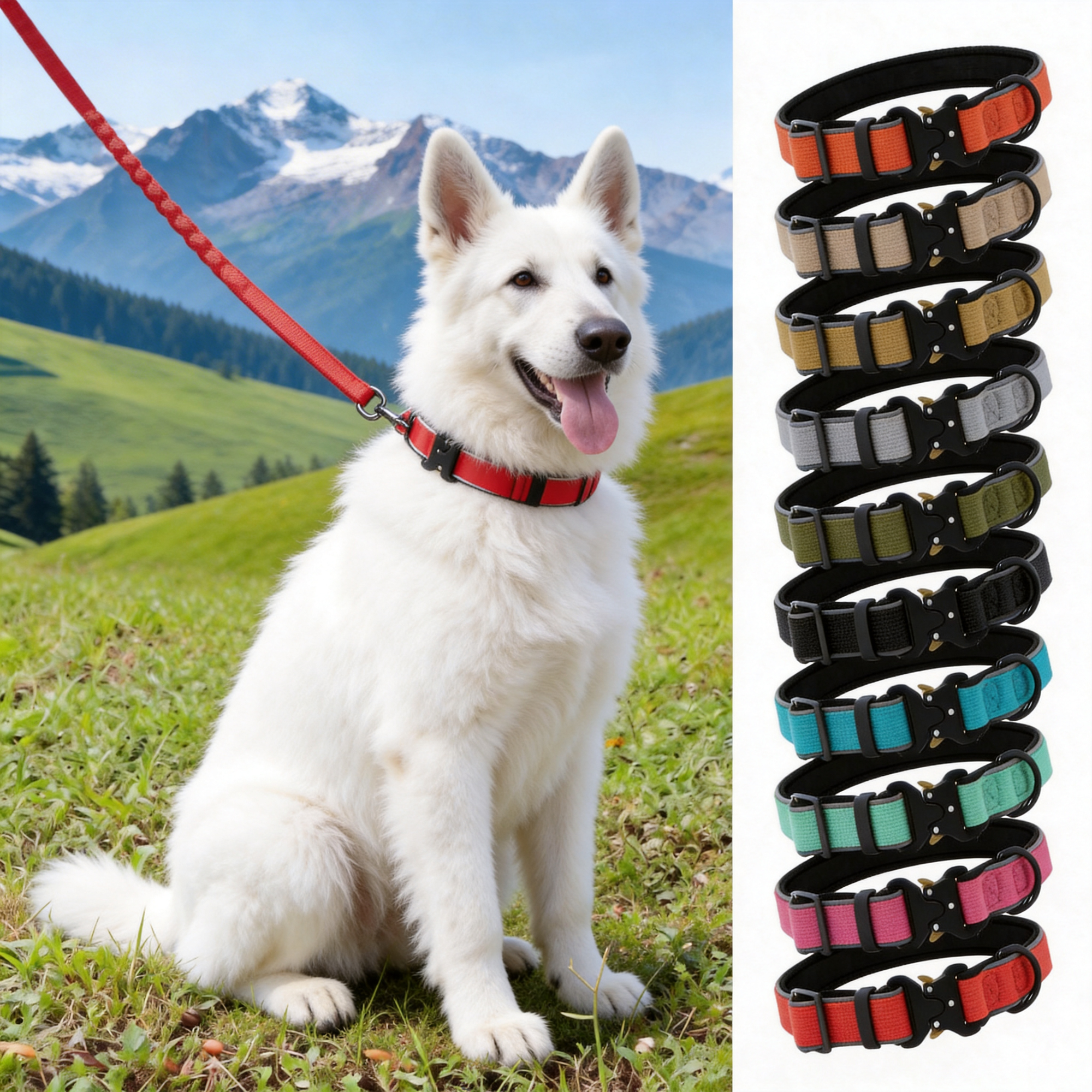 Reflective pet Collar with Neoprene Padding & Customised ID Tag 23